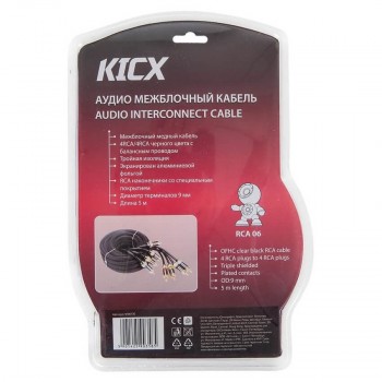 Kicx RCA-06 межблочный кабель 4RCA-4RCA