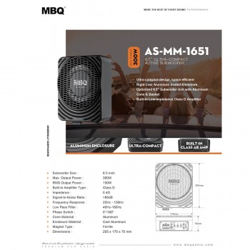 Корпусной активный сабвуфер компактный MBQ AS-MM-1651